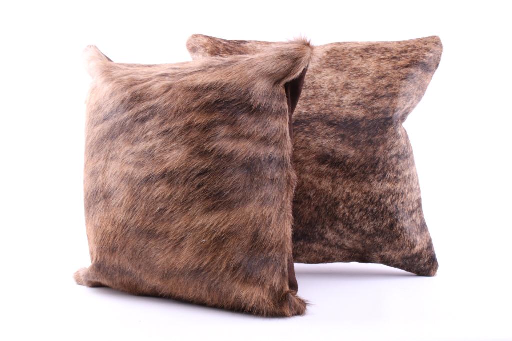 Brindle Light Brown Cowhide Premium Two Pillows (1 of 8)