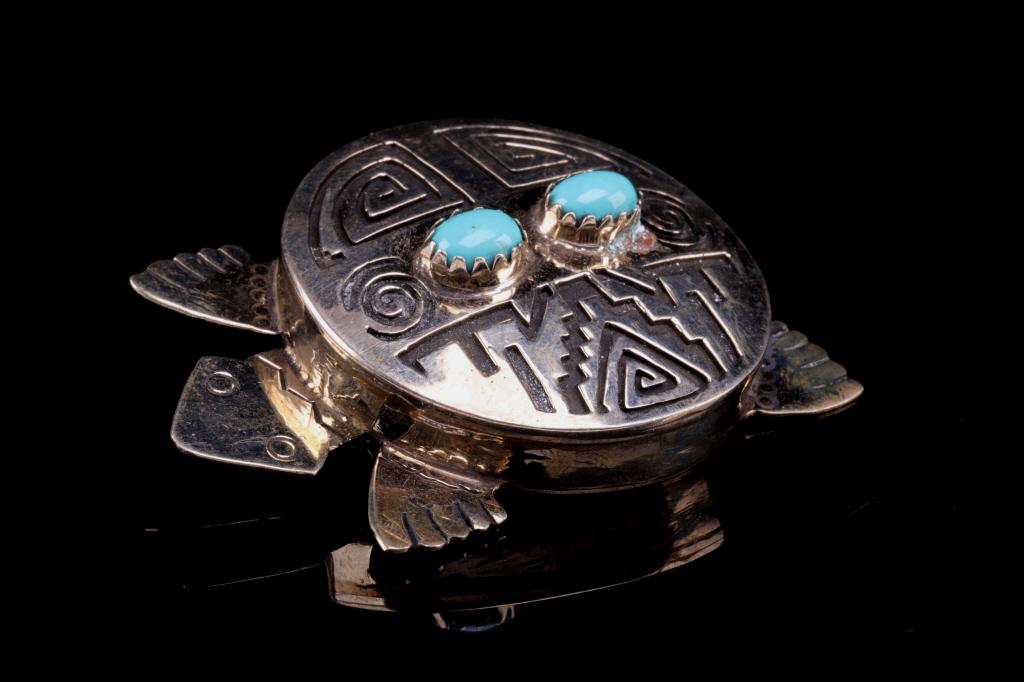Armand American Horse Silver & Turquoise Turtle (1 of 7)