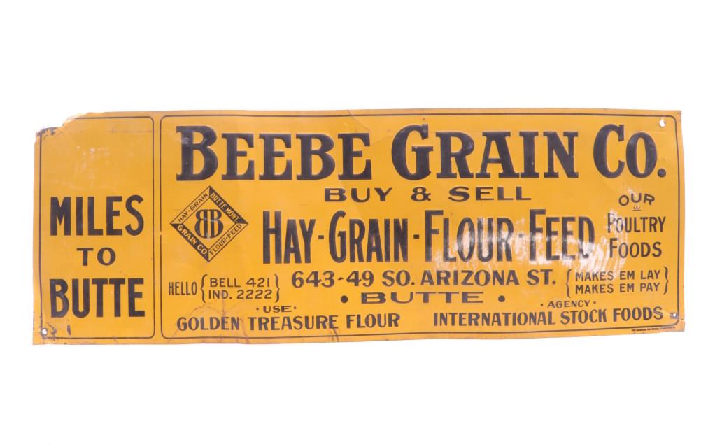 Original Beebe Grain Co. Sign Butte Montana c.1900 (1 of 15)