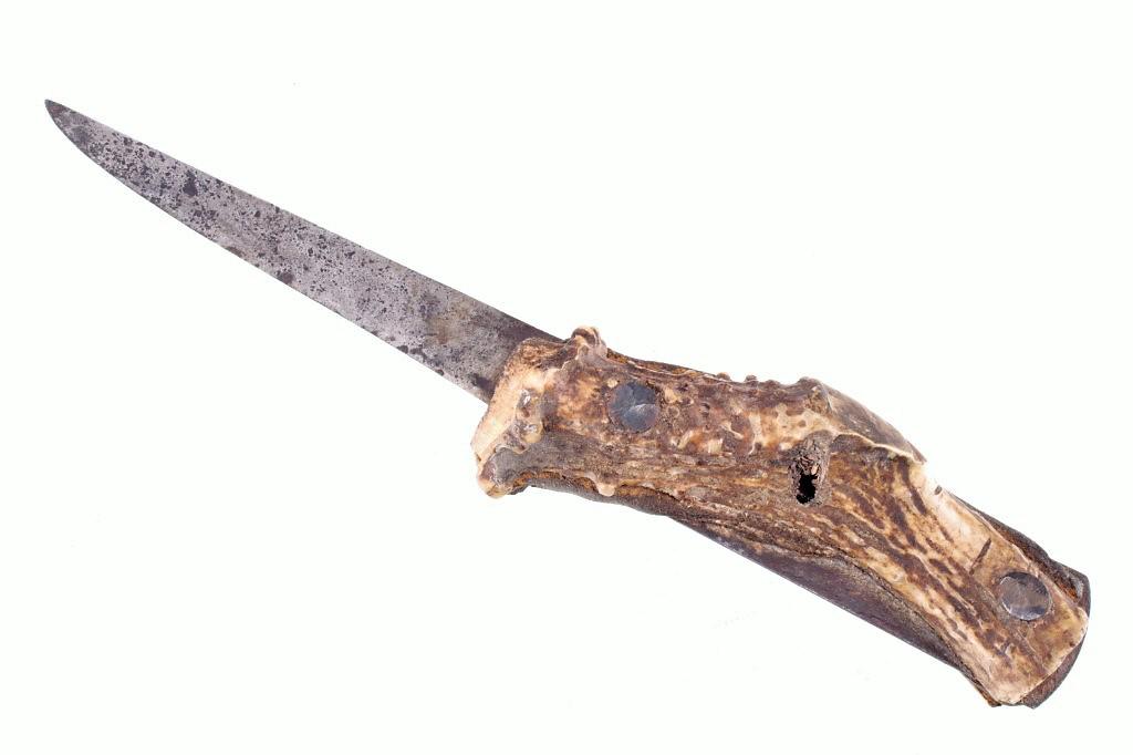 Early 1900's Frontier Deer Horn Leather Knife (1 of 13)