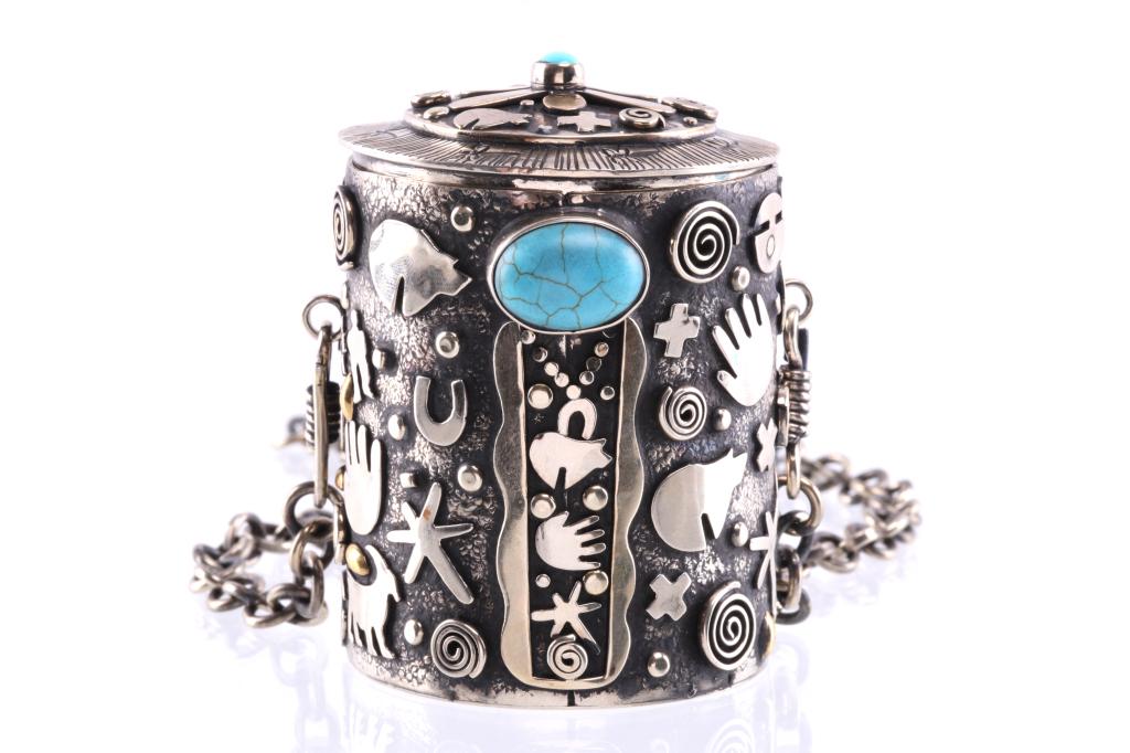 Armand American Horse Silver Turquoise Trinket Box (1 of 17)