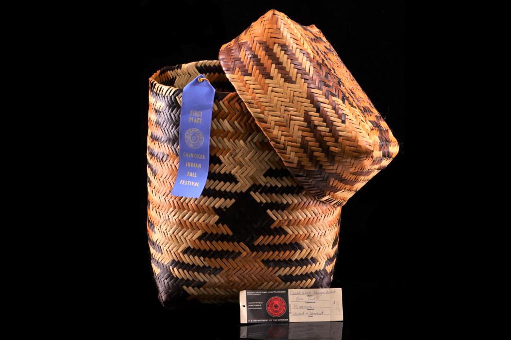 Cherokee Eva Wolfe (1922-2004) Double Woven Basket (1 of 17)