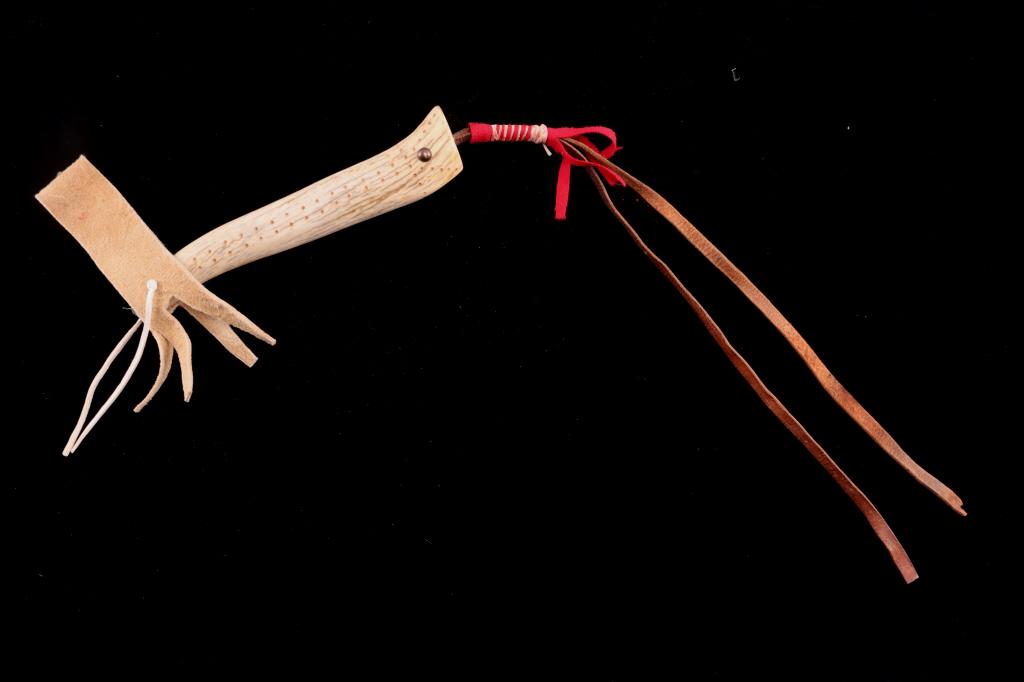 Blackfoot Elk Antler Tine and Leather Riding Quirt (1 of 15)