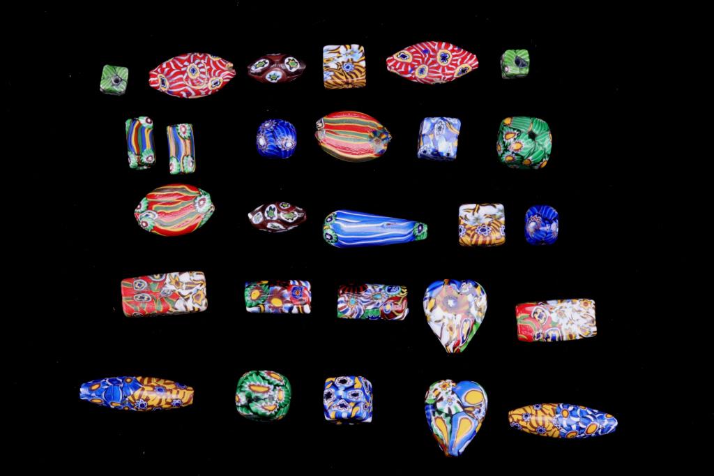 Unique 1920's Venetian Millefiori Beads (1 of 20)