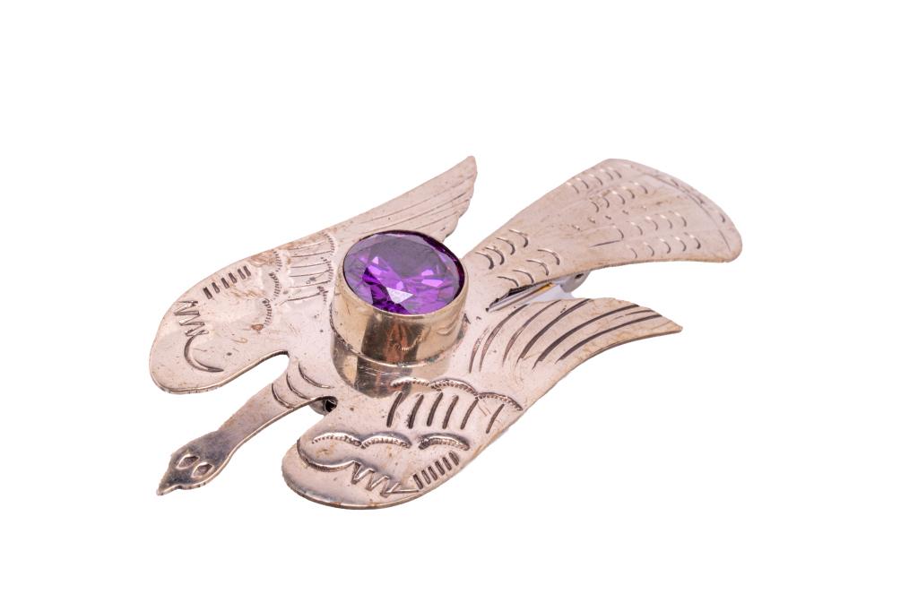 Armand American Horse Silver Garnet Water Bird Pin (1 of 9)