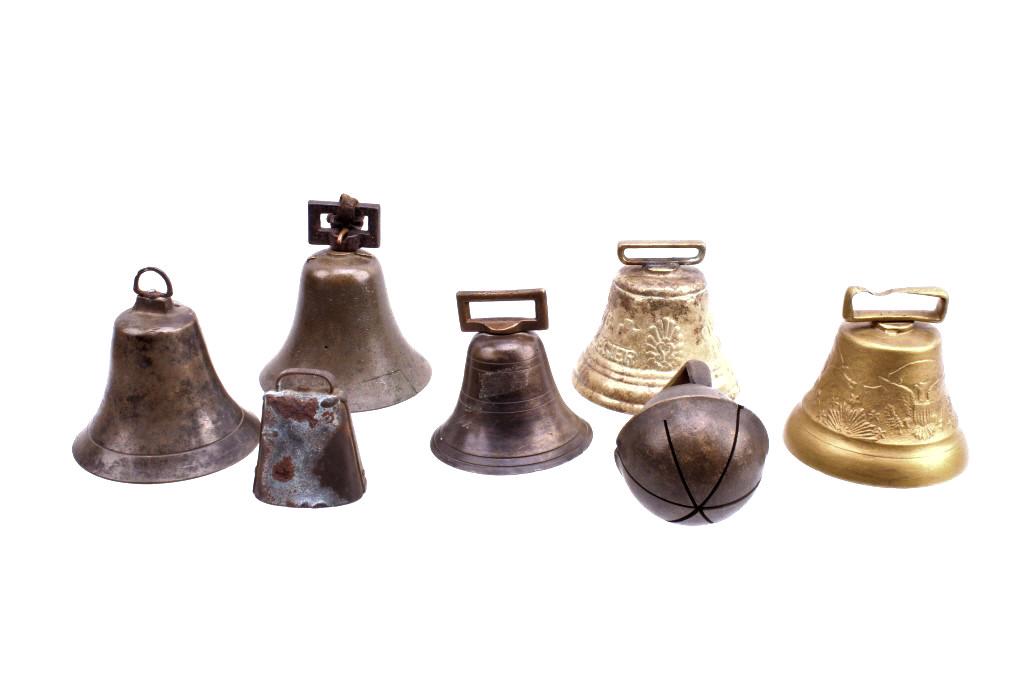 Seven Various Antique Brass Bells Collection (1 of 20)