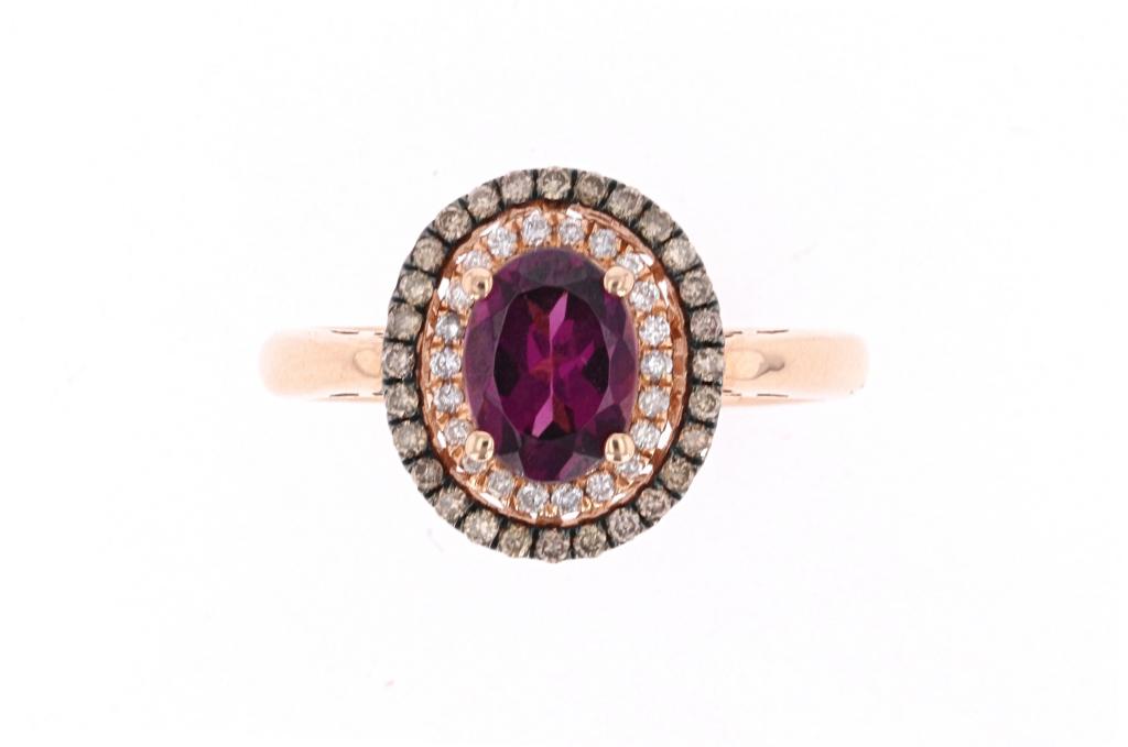 Rodholite Brown & White Diamond 14k Gold Ring (1 of 9)