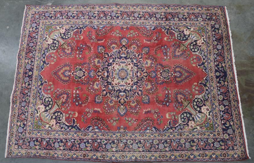 Mashad Persian Hand Knotted Wool Rug 1900's (1 of 12)