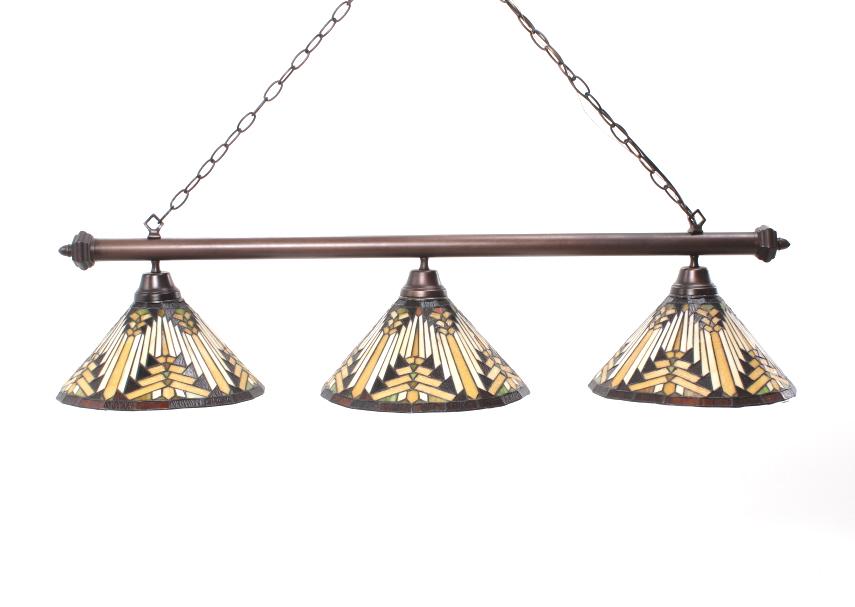 Tiffany Art Deco Style Stained Glass Chandelier (1 of 13)