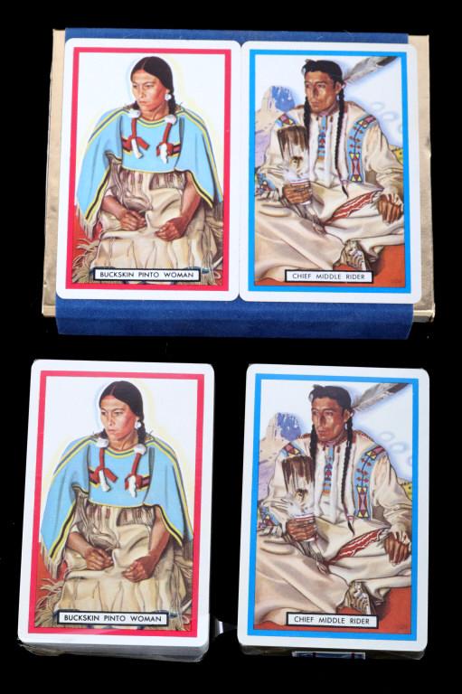 Great Northern R.R. Winold Reiss Playing Cards: This is a new old stock set of playing cards from the Great Northern Railway. The cards feature the artwork of Winold Reiss. This is an original set of playing cards from the Great Northern Railway by