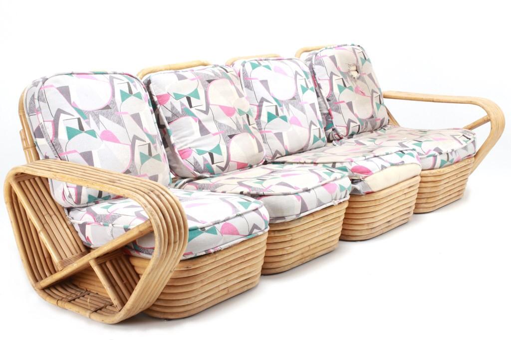 Original Paul Frankel Pretzel Rattan Couch c 1960s (1 of 20)
