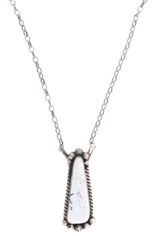 Navajo A. Largo White Buffalo Turquoise Necklace (1 of 3)