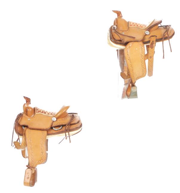 Rare Tooled Salesman Sample Saddle Pair (1 of 20)