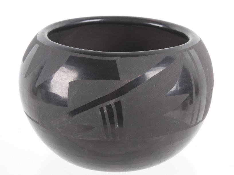 Santa Clara Pueblo Black on Black Pottery Vessel (1 of 8)