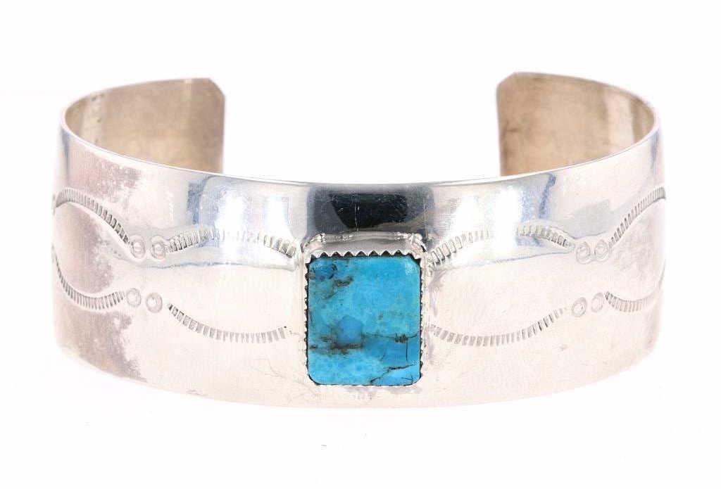 Navajo Turquoise Sterling Bracelet by C.J. Butler (1 of 11)
