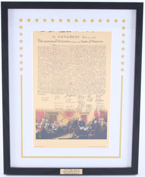 24K Gold Declaration Of Independence Framed (1 of 11)