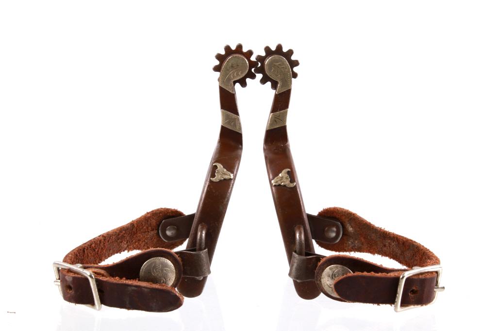 Petite Silver Mounted Western Spurs c. 1970's (1 of 13)