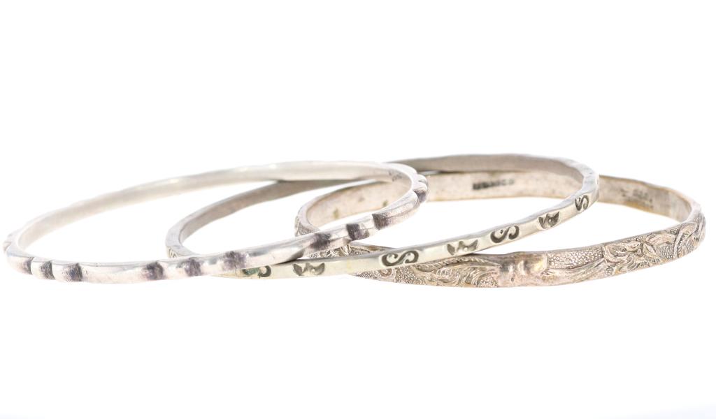 Taxco, Mexico Sterling Silver Bangle Bracelets (1 of 5)