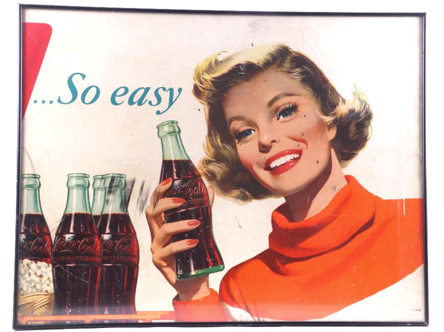 1954 Vintage Scarce Coke Cardboard Sign (1 of 11)