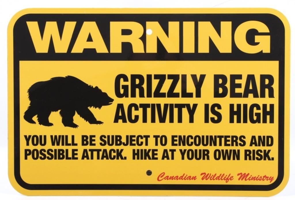 Grizzly Bear Warning Sign from Canada (1 of 10)