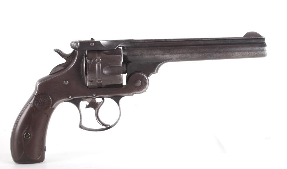 Smith & Wesson .44 Caliber Double Action Revolver: Smith & Wesson .44 Double Action, First Model revolver with desirable long 6” barrel. This model was S&Wâ€™s first big bore double action revolver and was introduced in 1881. They were manu