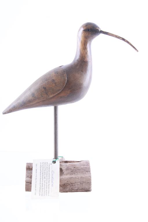 Gary Saindon Hand-Carved Curlew Decoy: For your consideration is this hand carved Curlew decoy by Montana artist Gary Saindon.The artist's signature can be seen on the underside of the decoy. Decoys carved by Gary Saindon are artistic repr