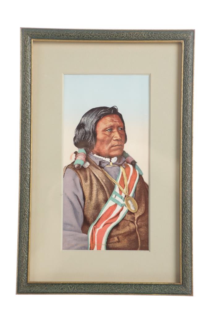 C. 1880 W.H. Jackson Original of Ute Indian Yamapi: This is an original scarce William Henry Jackson photograph chromolithograph of “Yamapi” A Runner for Chief Ouray, a Native American chief of the Tabeguache "Uncompahgre" band of the Ute t