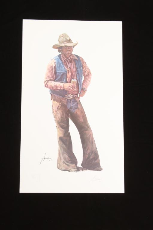 Coors High Country Collectors Series by G. Snidow: Featured in this lot is this Coors High Country Collectors Series by Gordon Snidow. The artwork features a wonderfully and professionally crafted lithograph construction that features a rugged looking
