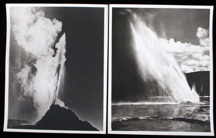 F.J. Haynes (1853-1921) Yellowstone Geyser Photos: The lot features two original Frank J. Haynes Yellowstone National Park photographs of White Dome Geyser and Daisy Geyser circa early 1900’s. These are both large format photographs in Yellowstone N