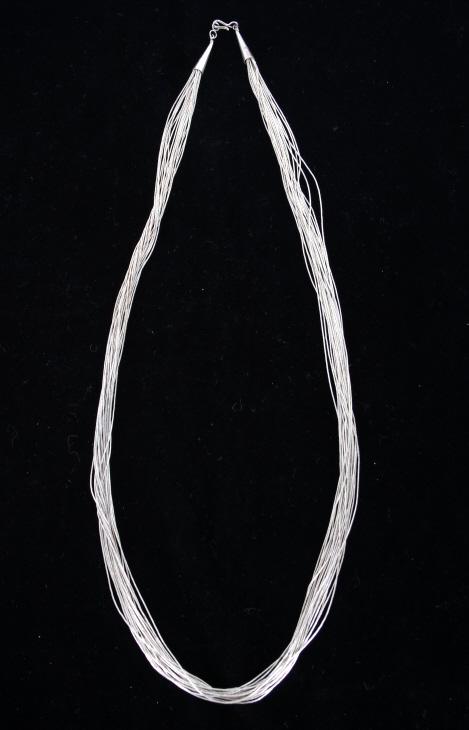 Navajo Liquid Sterling Silver Necklace c. 1950-60s (1 of 11)
