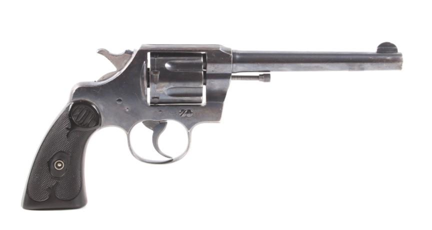 Colt Army Special 32-20 Cal Double Action Revolver: Included in this lot is a Colt Army Special .32-20 W.C.F. caliber double action revolver. The piece features a blue'd 6" barrel, frame, six shot cylinder, and hard rubber grips. In 1908, Colt introduc