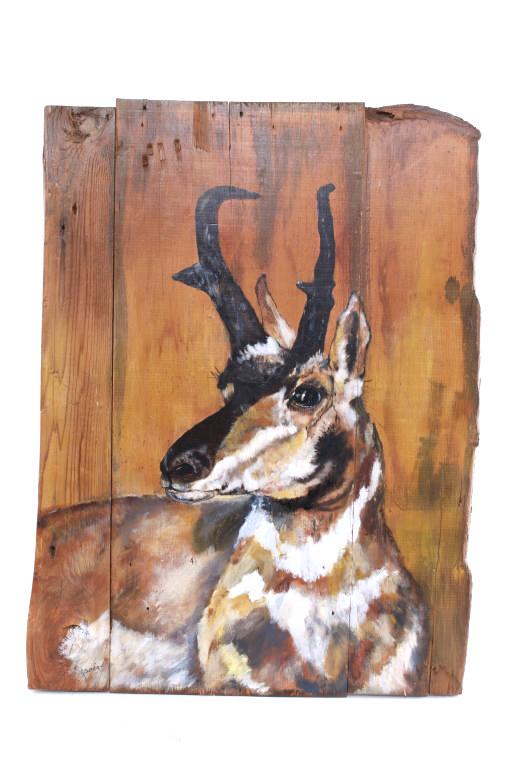 Pronghorn Painting On Reclaimed Barn Wood (1 of 11)