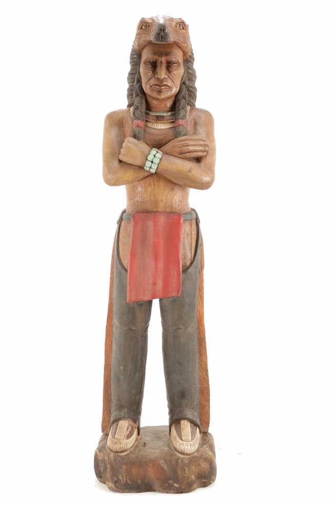Large Cigar Store Indian Carved Wood Statue (1 of 19)