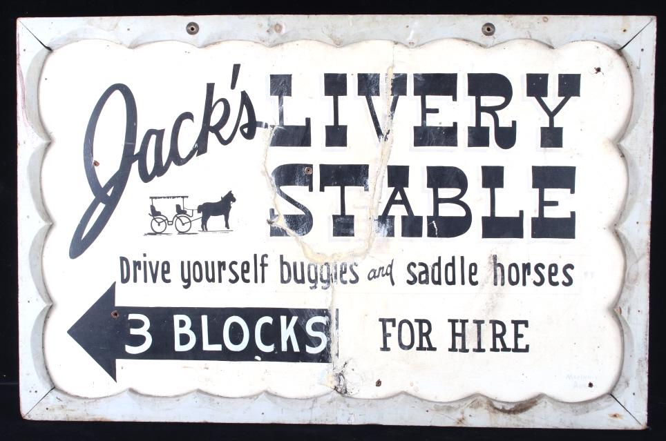 Original Jack's Livery Stable Double Sided Sign (1 of 17)