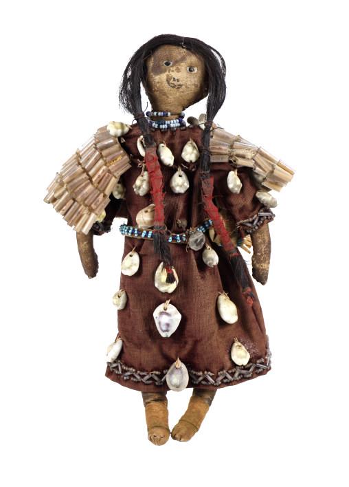 C. 1890-1900's Plains Beaded & Cowrie Shell Doll (1 of 14)