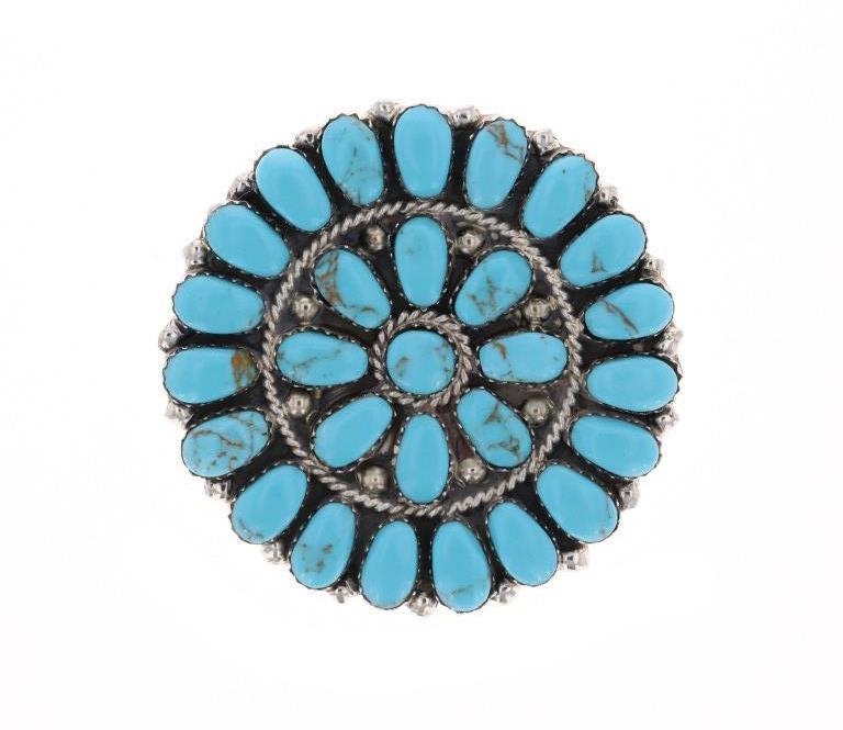 Navajo J Williams Cripple Creek Turquoise Pin (1 of 5)