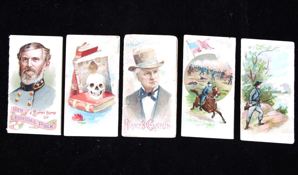C. 1889 Dukes Cigarettes Small Short Books: For your consideration is this collection of 5 short and small collectors books from Duke's Cigarettes in 1889. Between 1875 and the 1940s, cigarette companies often included collectible trading cards