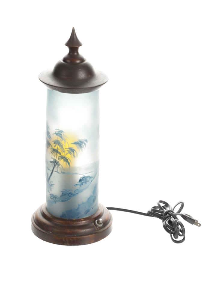 C. 1920's Hand Painted Back Lit Table Lamp (1 of 18)