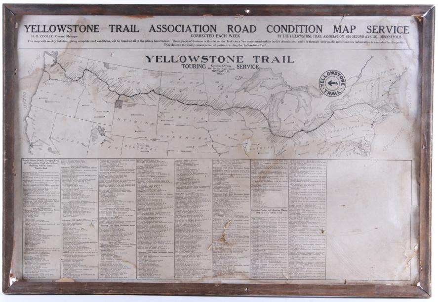 C. 1930-40s Yellowstone Trail Road Service Map (1 of 12)