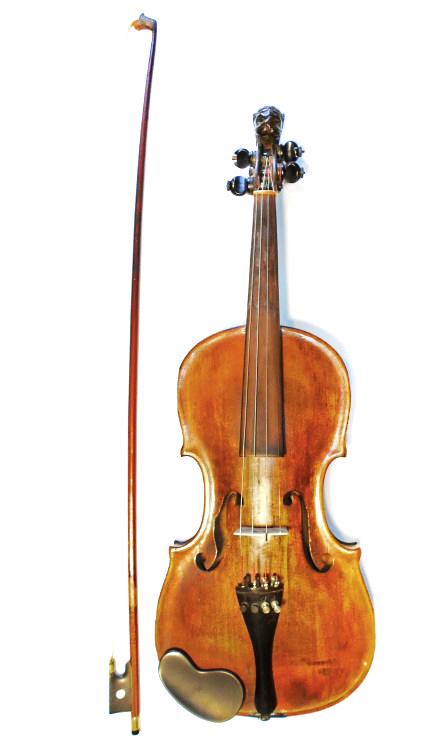 19th-20th C. Hopf Lion Carved Scroll Violin & Bow (1 of 10)