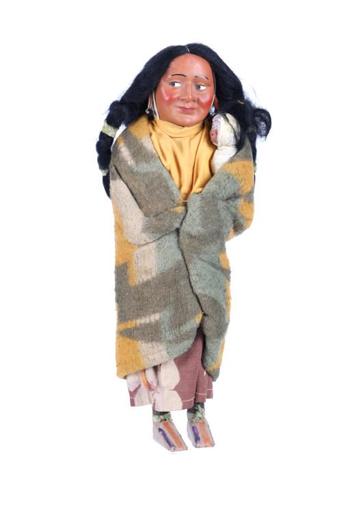C. 1930- Eyes Right Skookum Doll In Trade Blanket (1 of 9)