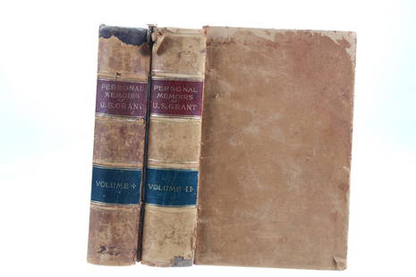 Personal Memoirs of U.S. Grant Leather 1st Edition: For your consideration is this set of 1885 first edition "Personal Memoirs of U.S. Grant" volume I & volume II. The set was published by Grant's friend, Samuel Clemmons (Mark Twain) under the alias of