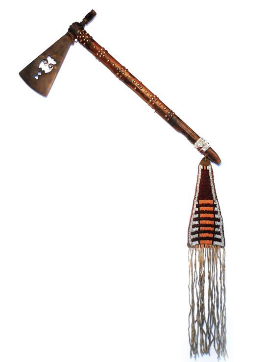 19th C. Sioux Stylized Cutout Pipe Tomahawk (1 of 9)