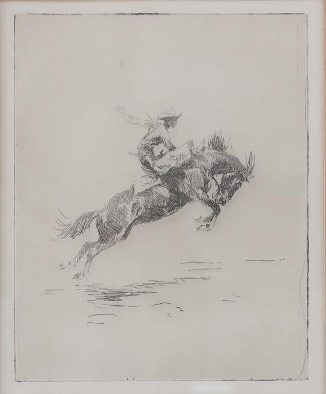 Edward Borein (1872–1945) Etching #60 Buckaroo (1 of 7)