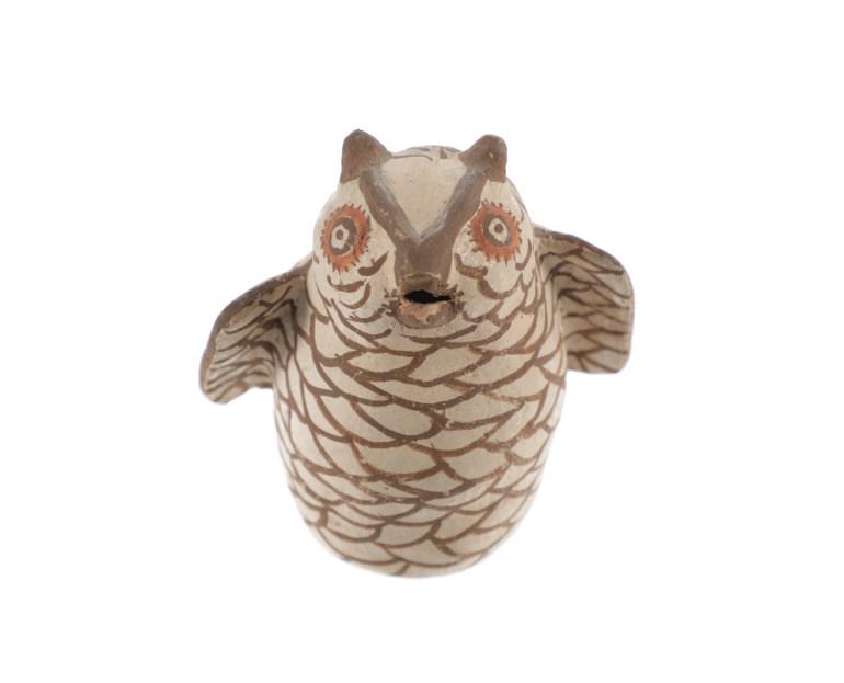 Ca. 1900-1930's Zuni Owl Polychrome Pottery Effigy (1 of 13)