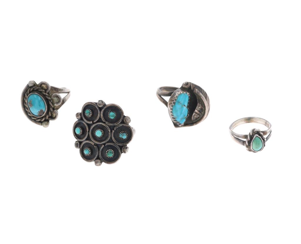 Navajo Sterling Silver Turquoise Ring Collection (1 of 20)
