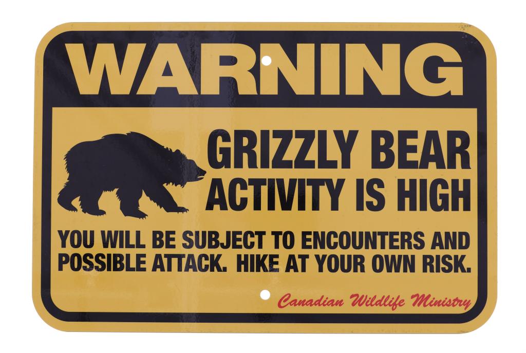 Grizzly Bear Warning Sign from Canada (1 of 7)