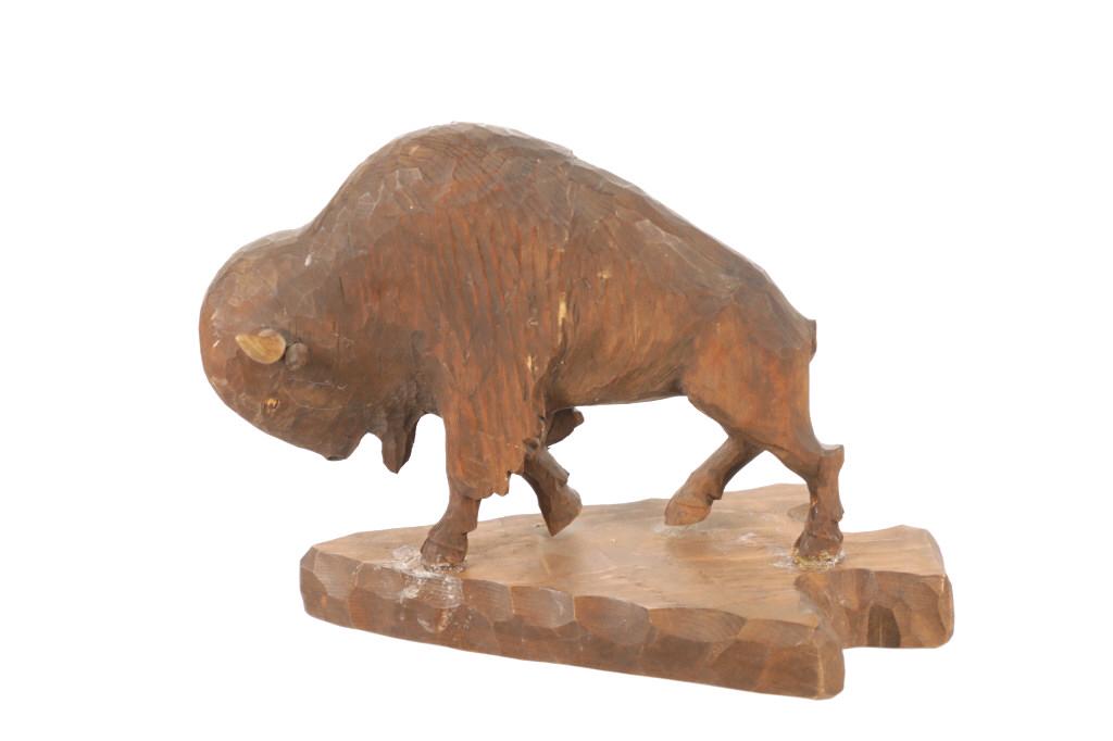 G. Waters Hand Carved Pine Ridge, SD Bison Carving (1 of 13)