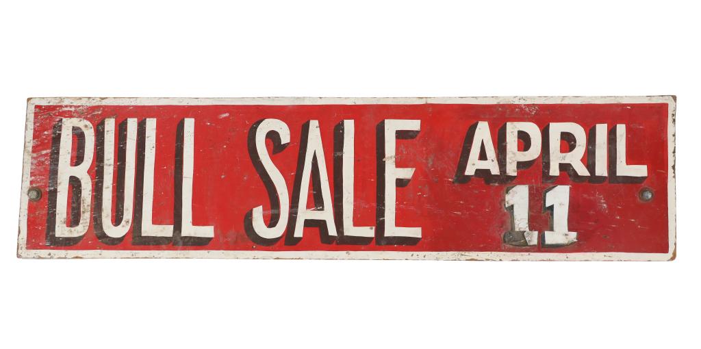 Large Late 1900s Bull Sale Advertising Sign (1 of 10)