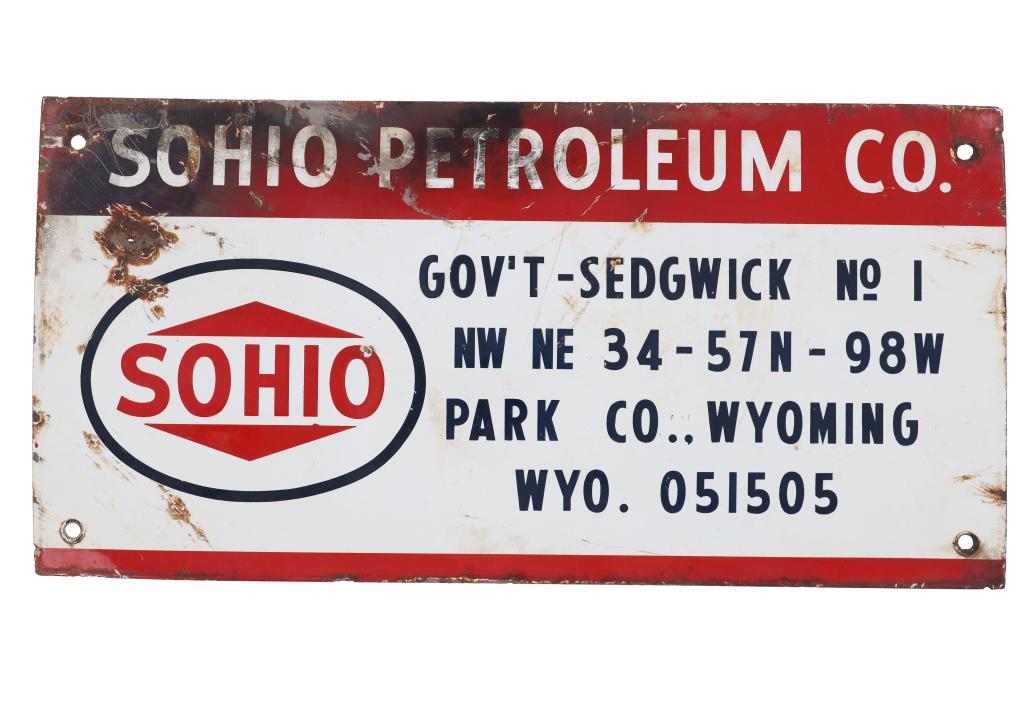 1930-40s Sohio Petroleum Co. Porcelain Enamel Sign (1 of 13)